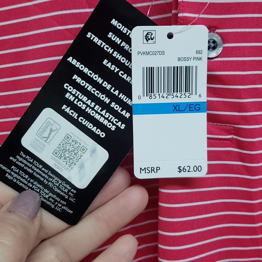 PGA Tour Freeform Men Short Sleeve Polo Shirt. (XL) - Picture 7 of 8